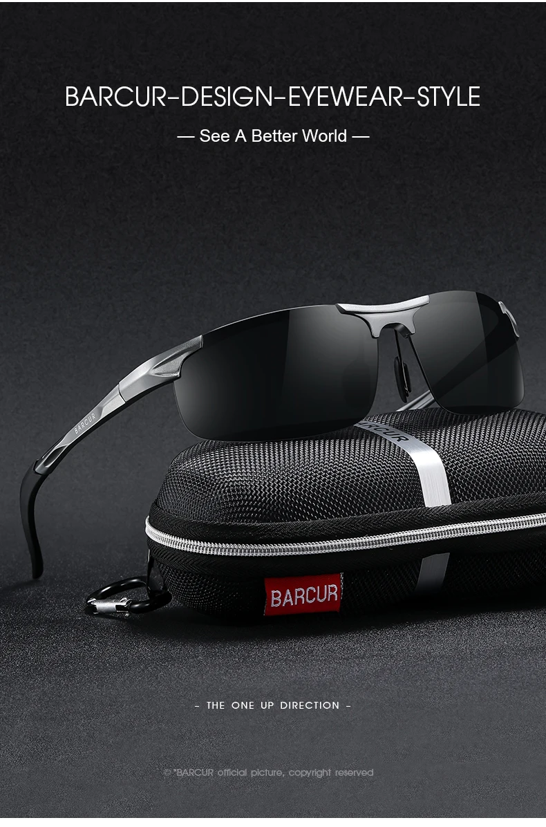 BARCUR Sport Classic Design Aluminum Sunglasses Men Women Polarized Anti-Reflective Photochromic Sun Glasses UV400