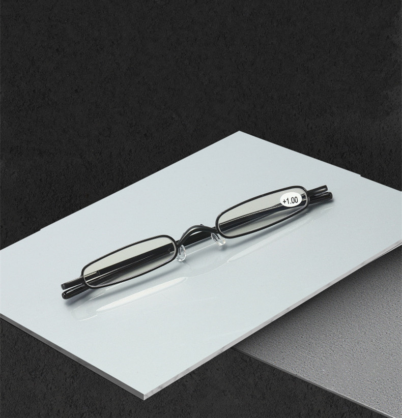 Metal Frame Exquisite Mini Presbyopia Glasses Women Man Resin Lens Portable Pen Holder Ultra Small Reading Glasses +1.0 To +4.0