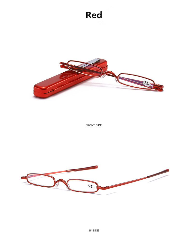 Metal Frame Exquisite Mini Presbyopia Glasses Women Man Resin Lens Portable Pen Holder Ultra Small Reading Glasses +1.0 To +4.0
