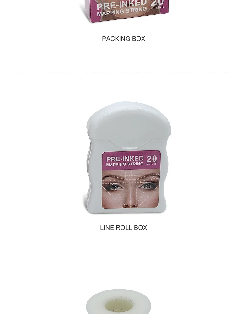 20M Mapping Pre-ink String for Microblading Eyebow Make Up Dyeing Liner Thread Semi Permanent Positioning Eyebrow Measuring Tool