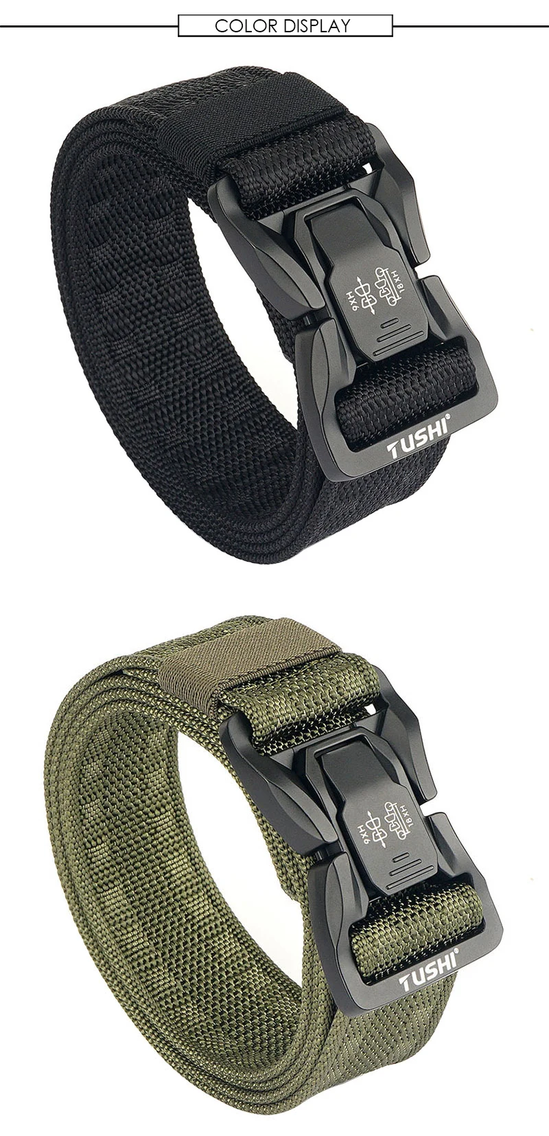 VATLTY New Tactical Outdoor Belt for Men Alloy Buckle Quick Release Combat Casual Belt Jeans Black Waistband Girdles Male