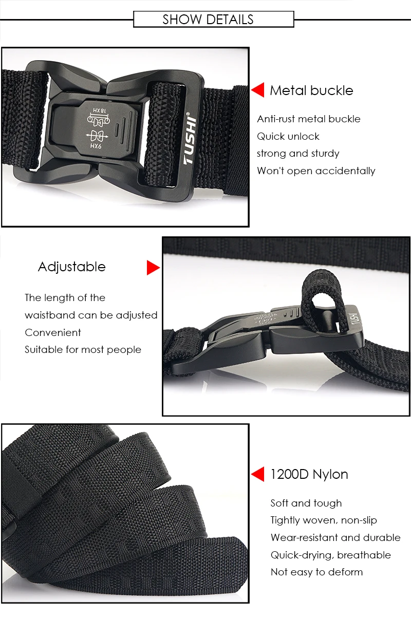 VATLTY New Tactical Outdoor Belt for Men Alloy Buckle Quick Release Combat Casual Belt Jeans Black Waistband Girdles Male