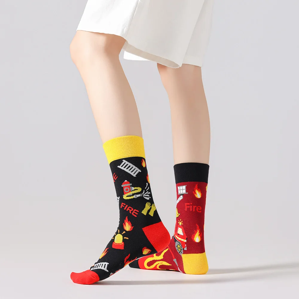 New original AB autumn and winter personalized mid tube combed cotton socks, trendy sports and casual socks