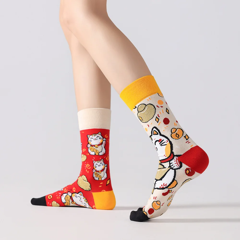 New original AB autumn and winter personalized mid tube combed cotton socks, trendy sports and casual socks