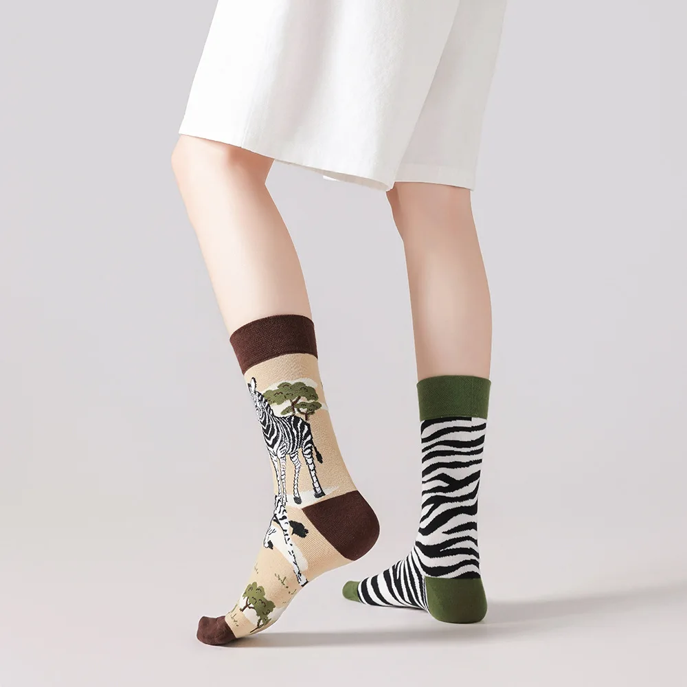 New original AB autumn and winter personalized mid tube combed cotton socks, trendy sports and casual socks