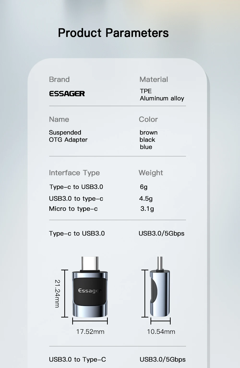 Essager OTG Type C To USB Micro USB To Type C Adapter OTG USB To Type C Adapter For Macbook Xiaomi HUAWEI Samsung OTG Connector