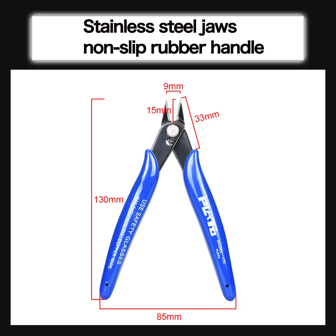 1pcs PLATO 170 Wishful Clamp DIY Electronic Diagonal Pliers Side Cutting Nippers Wire Cutter 3D Printer Parts