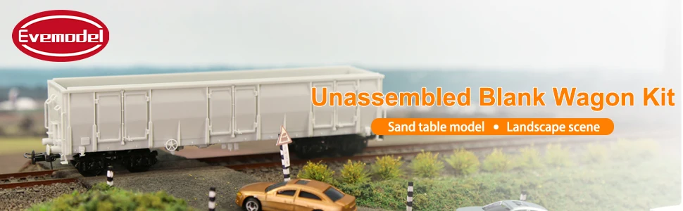 Evemodel 1pc HO Scale 1:87 Blank Unassembled High-side Gondola Car Model Railway Wagon C8742JJ
