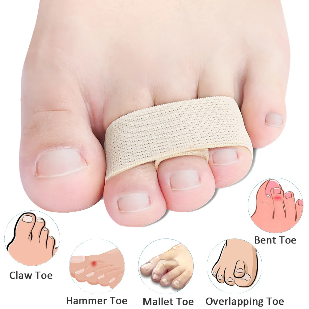 Pexmen 1/2/5/10Pcs Hammer Toe Straightener Toe Splints Cushions Bandages for ProtectorCrooked & Overlapping Toes Protector