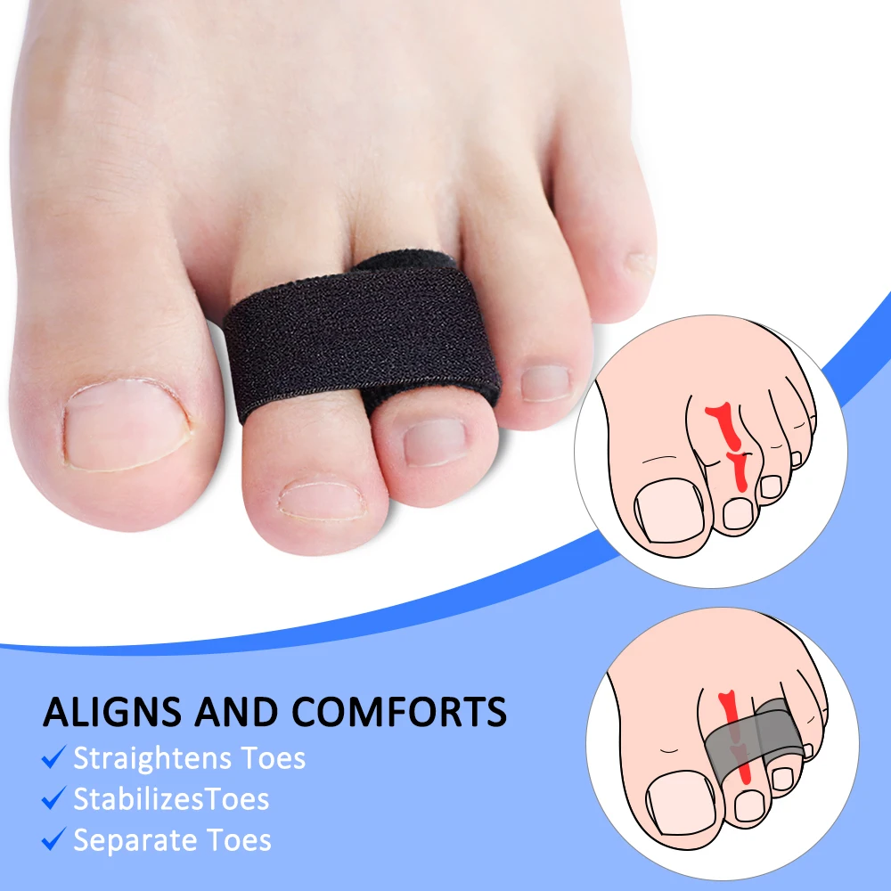 Pexmen 1/2/5/10Pcs Hammer Toe Straightener Toe Splints Cushions Bandages for ProtectorCrooked & Overlapping Toes Protector