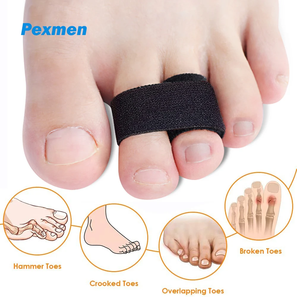 Pexmen 1/2/5/10Pcs Hammer Toe Straightener Toe Splints Cushions Bandages for ProtectorCrooked & Overlapping Toes Protector