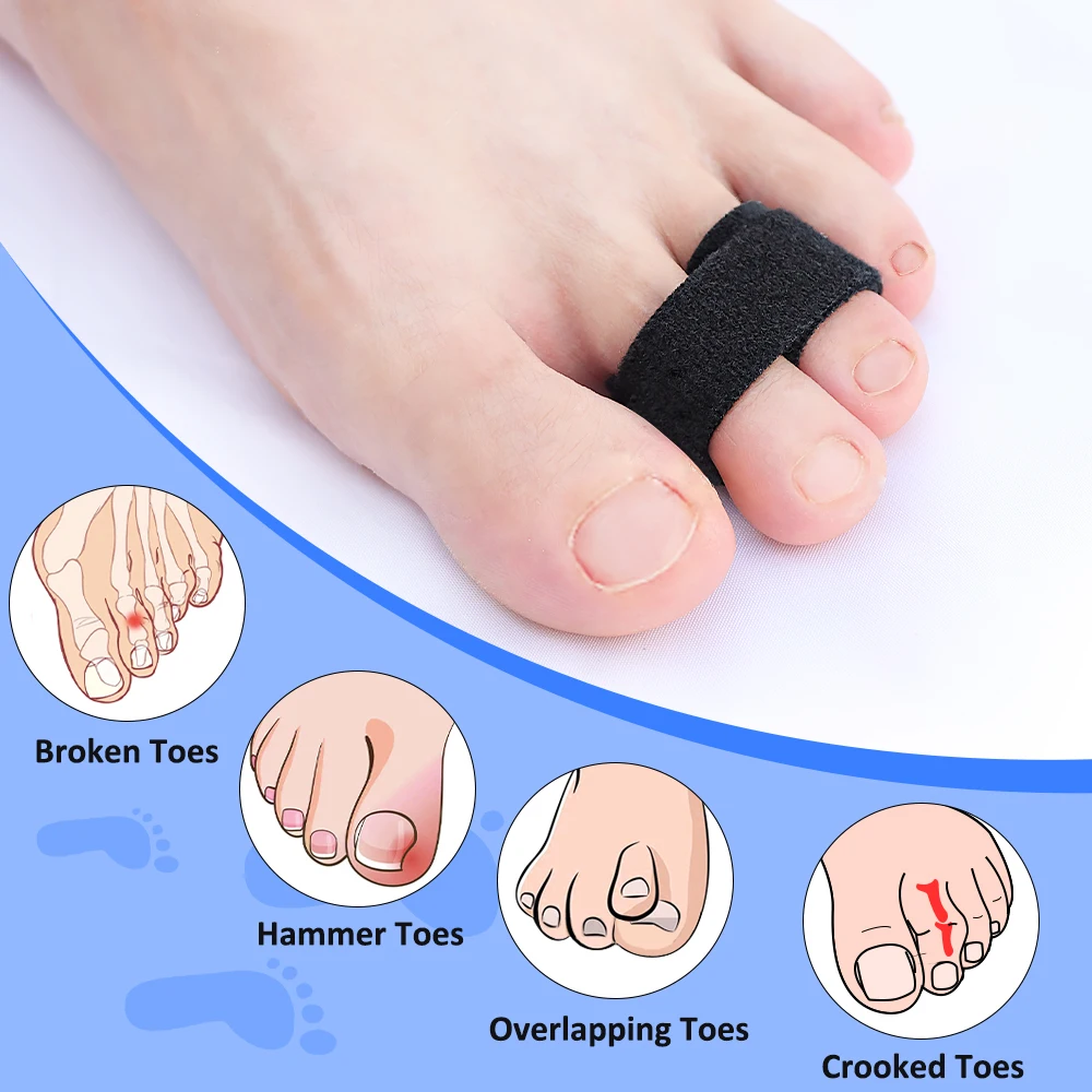 Pexmen 1/2/5/10Pcs Hammer Toe Straightener Toe Splints Cushions Bandages for ProtectorCrooked & Overlapping Toes Protector
