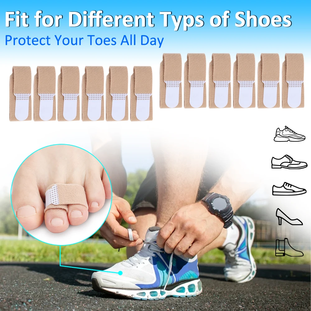 Pexmen 1/2/5/10Pcs Hammer Toe Straightener Toe Splints Cushions Bandages for ProtectorCrooked & Overlapping Toes Protector
