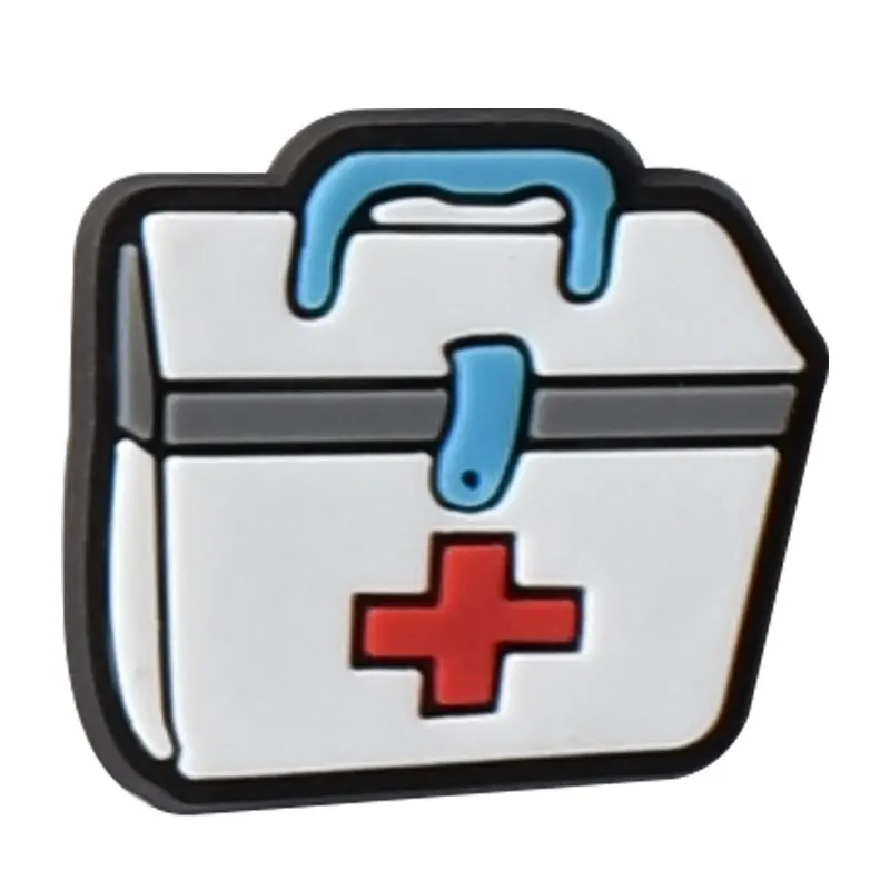 2pcs PVC shoes charms Accessories doctor medical ambulance nurse uniform Band-Aid for pencilbox cup clogs shoe Decorations