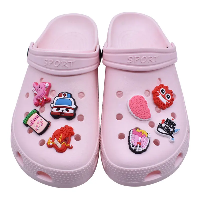 2pcs PVC shoes charms Accessories doctor medical ambulance nurse uniform Band-Aid for pencilbox cup clogs shoe Decorations
