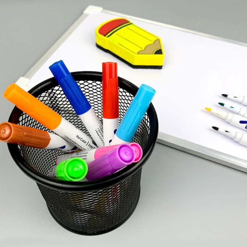 12 Colors Whiteboard Markers Erasable Colorful Marker Pens Liquid Chalk Pens for School Office Whiteboard Chalkboard
