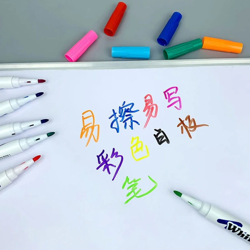 12 Colors Whiteboard Markers Erasable Colorful Marker Pens Liquid Chalk Pens for School Office Whiteboard Chalkboard