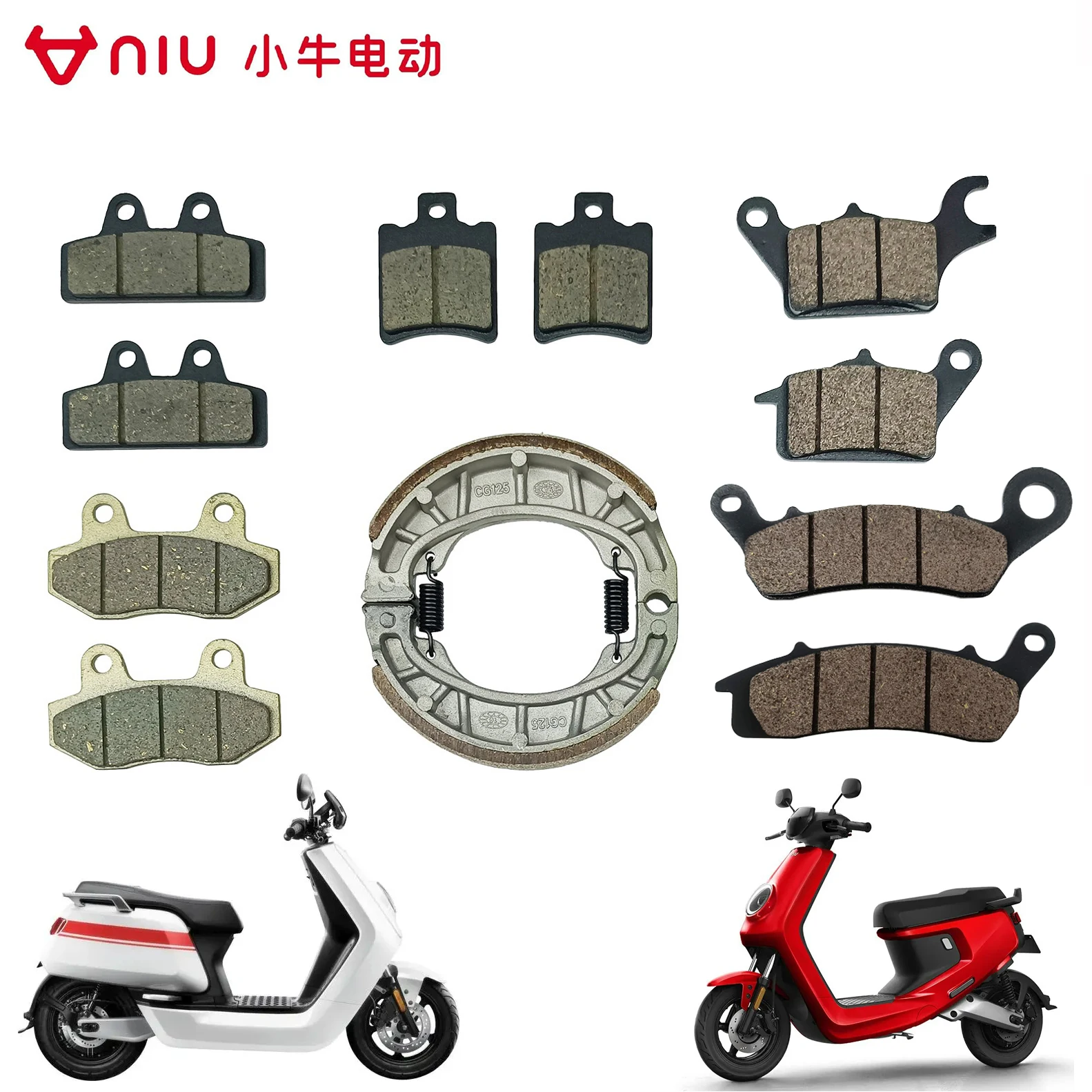 Electric Motorcycle Original Front and Brake Pad Shoe For Niu N1 N1s NQI NGT M1 M2 M+ U1 Um Us Disc Brake Pads