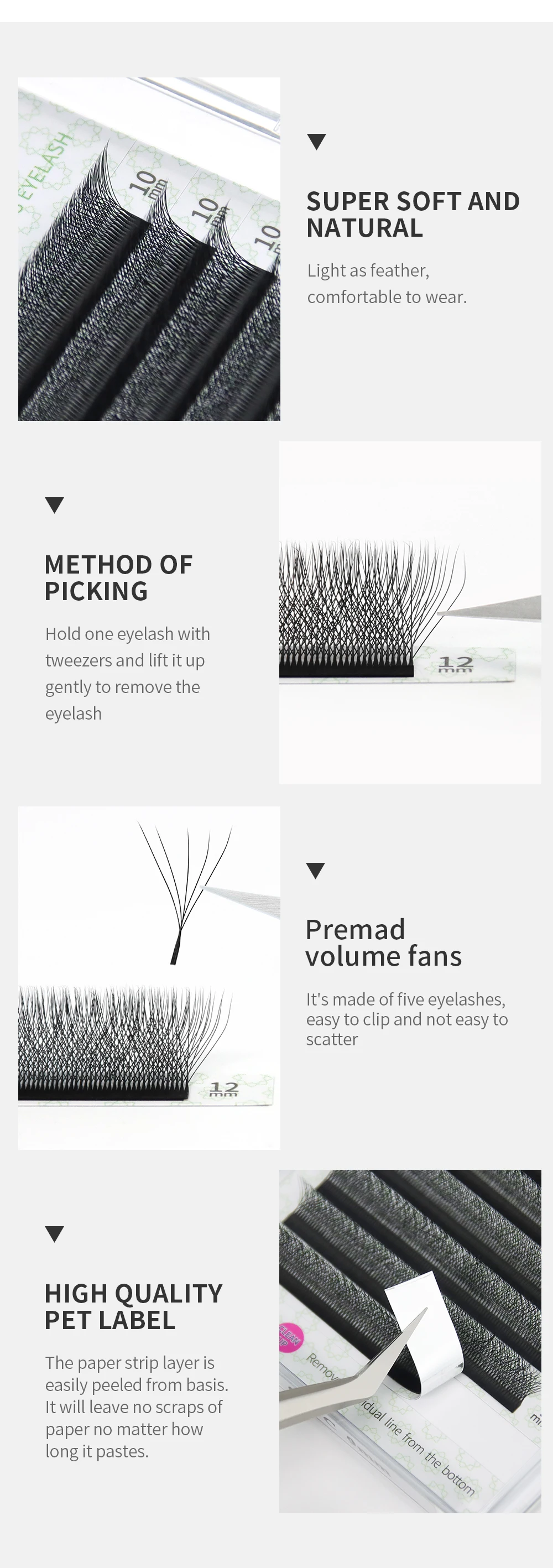 GAHAMACA W-Shape Eyelash Extension 3D/4D/5D YY Lash Extensions Premade Volume Fans Natural Light Faux Mink Lashes Supplies