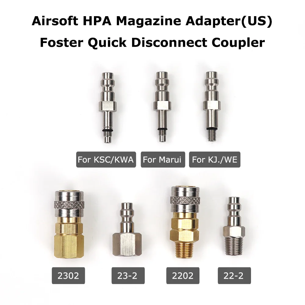 US HPA Valve Adapter Foster Quick Disconnect Coupler (US-version) For KSC/KWA,KJW/WE,Marui,VFC