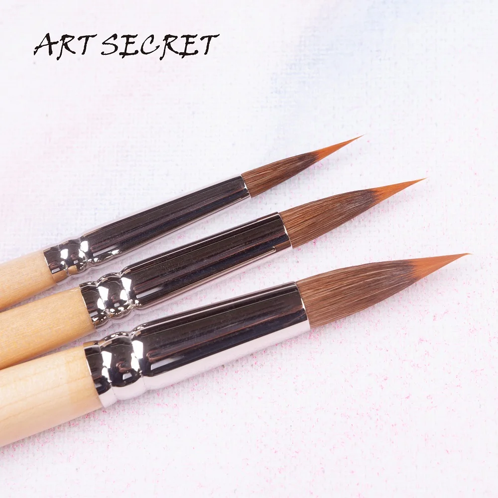 ArtSecret Watercolor Paint Brush BW-216 #2108 Sharp Tip Liner for Detail Wooden Handle Anti-Drop Hair Acrylic Art Tool Supplies