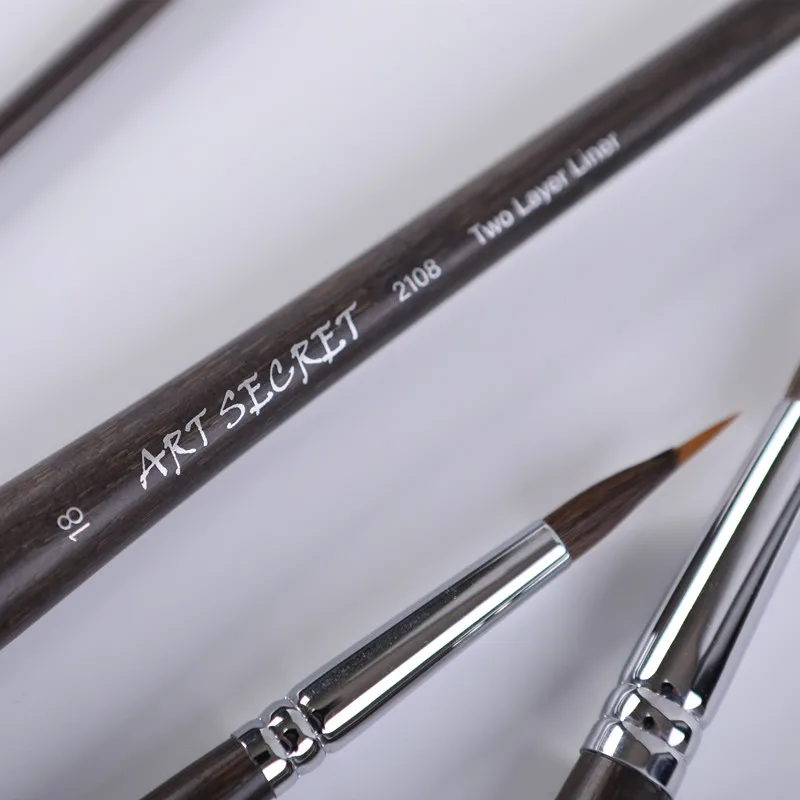 ArtSecret Watercolor Paint Brush BW-216 #2108 Sharp Tip Liner for Detail Wooden Handle Anti-Drop Hair Acrylic Art Tool Supplies