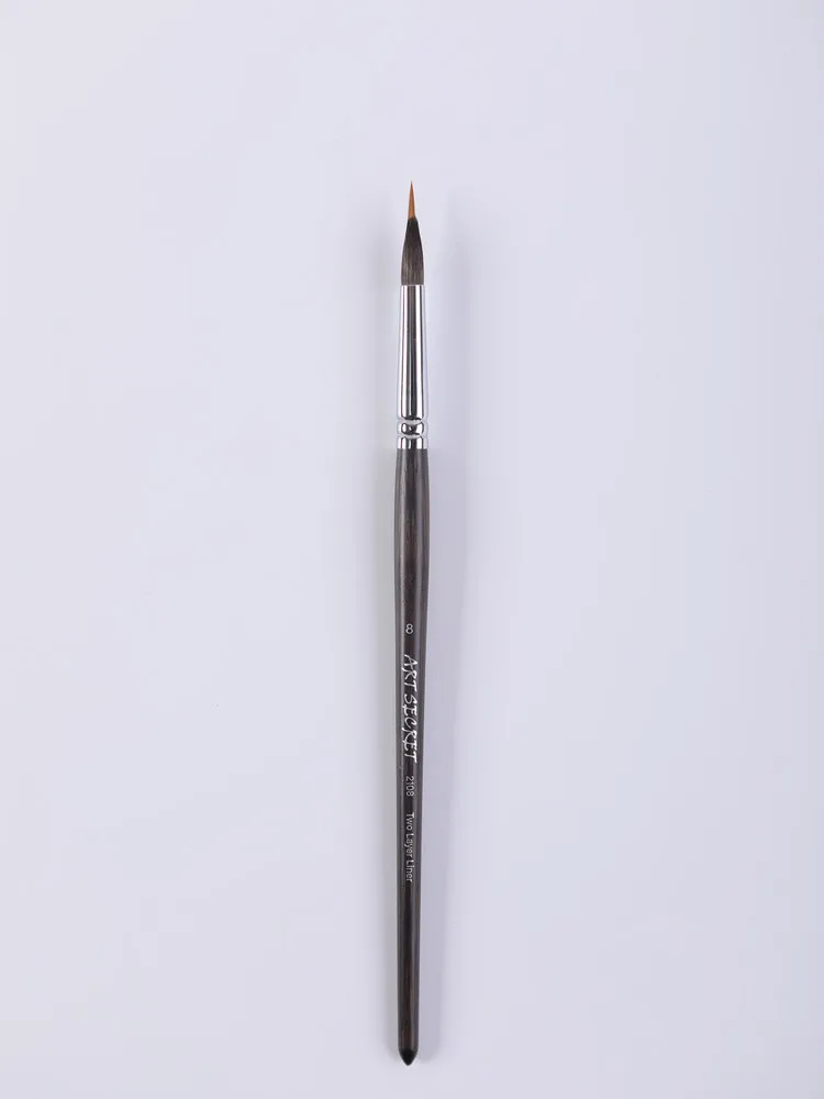 ArtSecret Watercolor Paint Brush BW-216 #2108 Sharp Tip Liner for Detail Wooden Handle Anti-Drop Hair Acrylic Art Tool Supplies