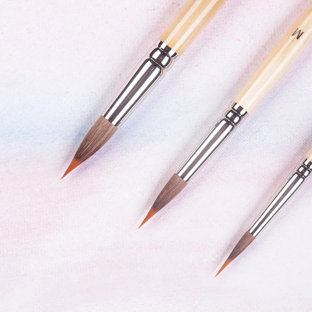 ArtSecret Watercolor Paint Brush BW-216 #2108 Sharp Tip Liner for Detail Wooden Handle Anti-Drop Hair Acrylic Art Tool Supplies
