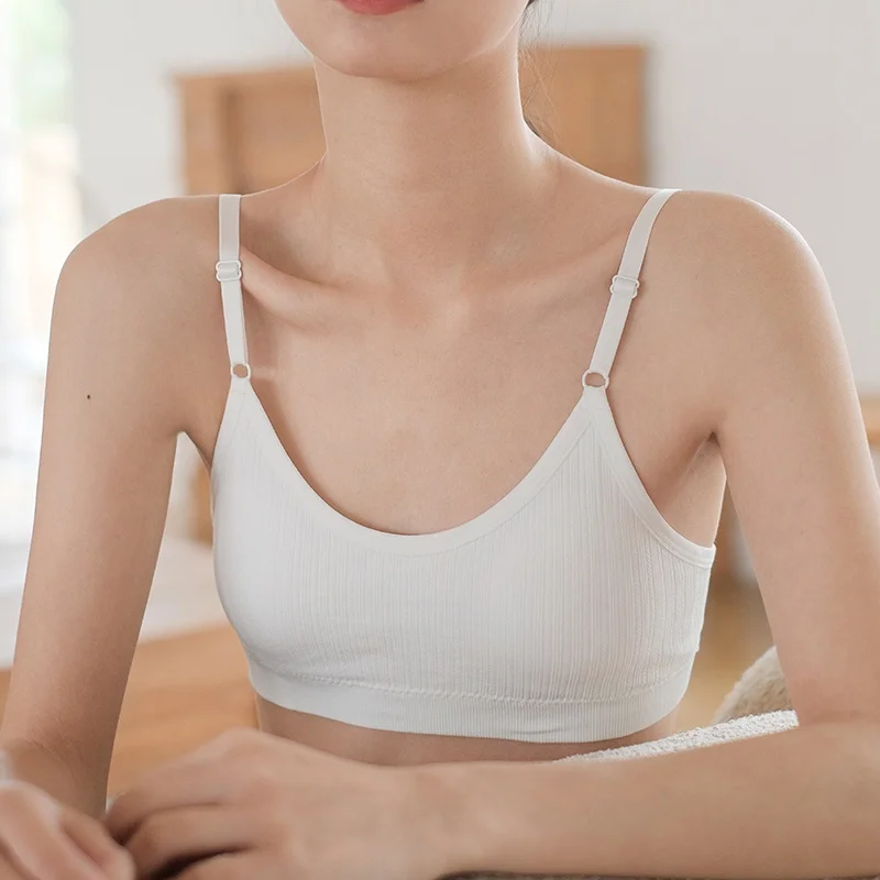 Women Padded Bra And Panties Set Wire Free Seamless Bra Sexy High Waist Thongs Underwear Sports Brassiere Female Lingerie Set