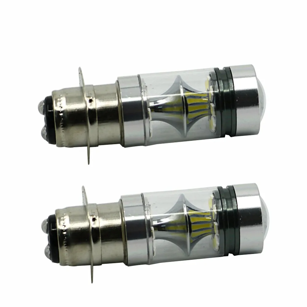 2Pcs 100W H6 LED Headlights Bulbs Super White Low High Beam for Yamaha YFZ450R Rhino 700 Raptor YFM660 TRX Motorcycle Accessorie