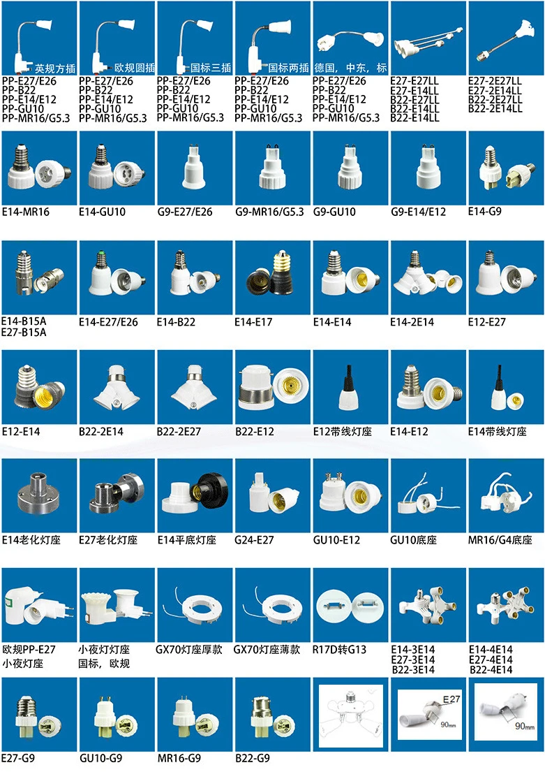 2PCS E12 to E27 Led Lighting Lamp Holder Converter Screw Bulb Socket Adapter LED Saving Light Halogen Lamp Bases 3A 220V White