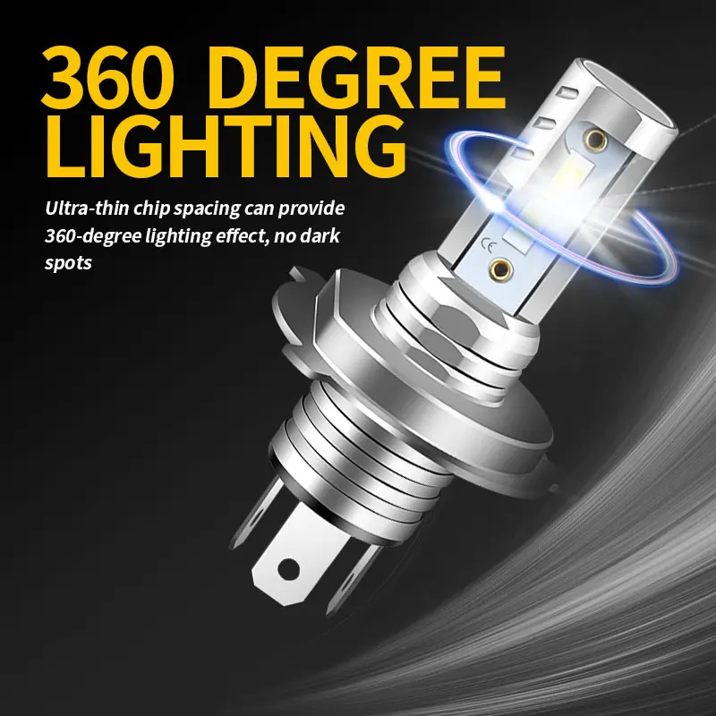 1Pc Motorcycle H4 H1S 9003 LED Headlight Hi/Lo Bulbs 4800LM 6000K White CANbus for Kawasaki Z650 / Vulcan S 650/ VersyX300