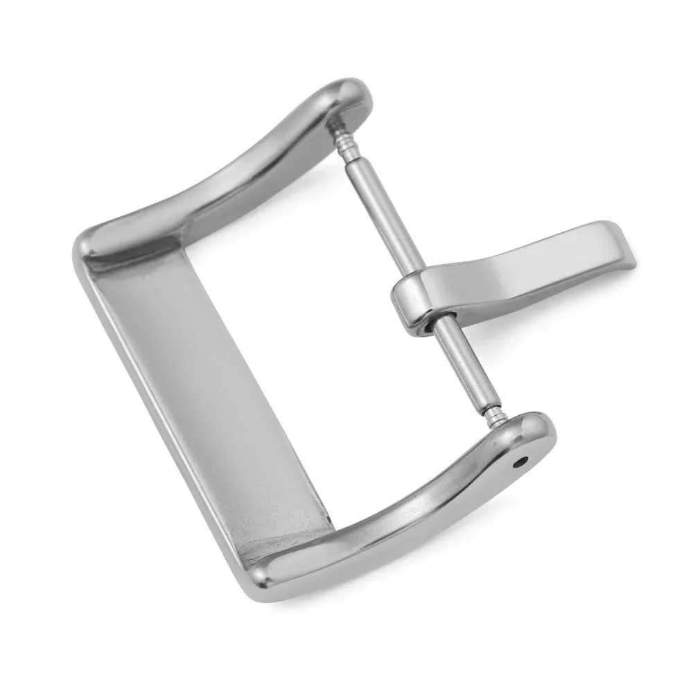 304Stainless Steel Strap Buckle Matte/Polished Solid Watch Band Buckle 16/18/20/22mm Leather Silicone Wristband Buckle with Pins