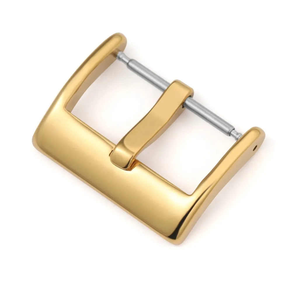 304Stainless Steel Strap Buckle Matte/Polished Solid Watch Band Buckle 16/18/20/22mm Leather Silicone Wristband Buckle with Pins