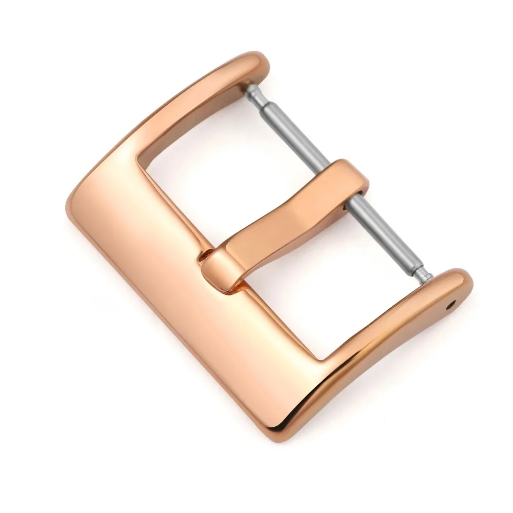 304Stainless Steel Strap Buckle Matte/Polished Solid Watch Band Buckle 16/18/20/22mm Leather Silicone Wristband Buckle with Pins