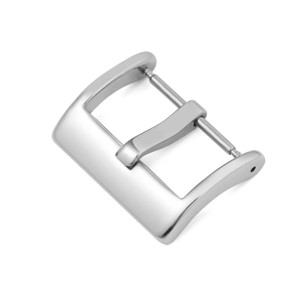 304Stainless Steel Strap Buckle Matte/Polished Solid Watch Band Buckle 16/18/20/22mm Leather Silicone Wristband Buckle with Pins