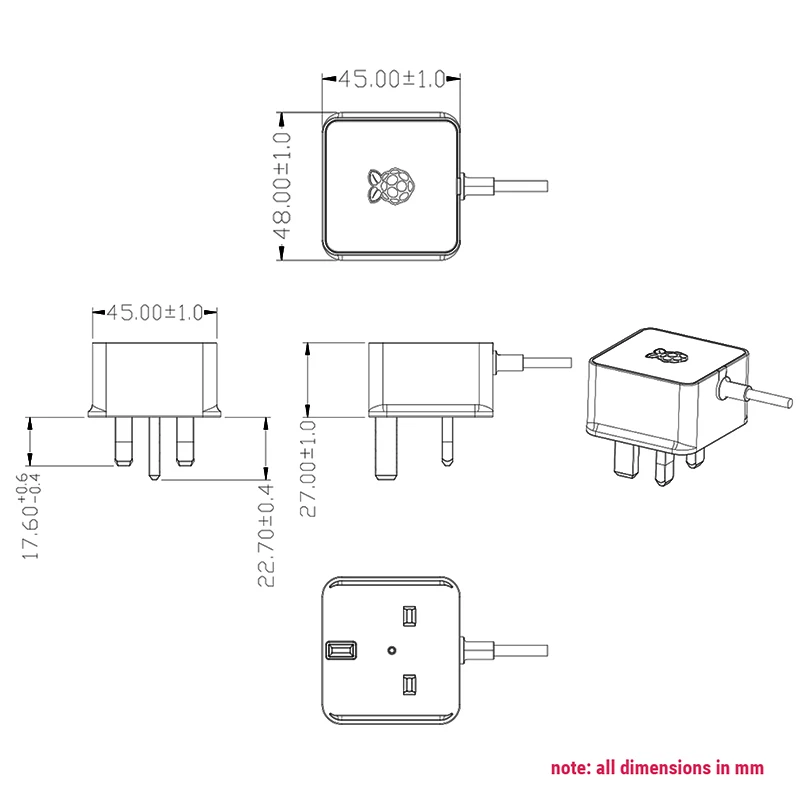 Raspberry Pi 12.5W Power Supply 5.1V 2.5A Micro USB Power Adapter 18AWG Cable for Raspberry Pi 3B+ 3B Zero 2 W EU US UK Plug