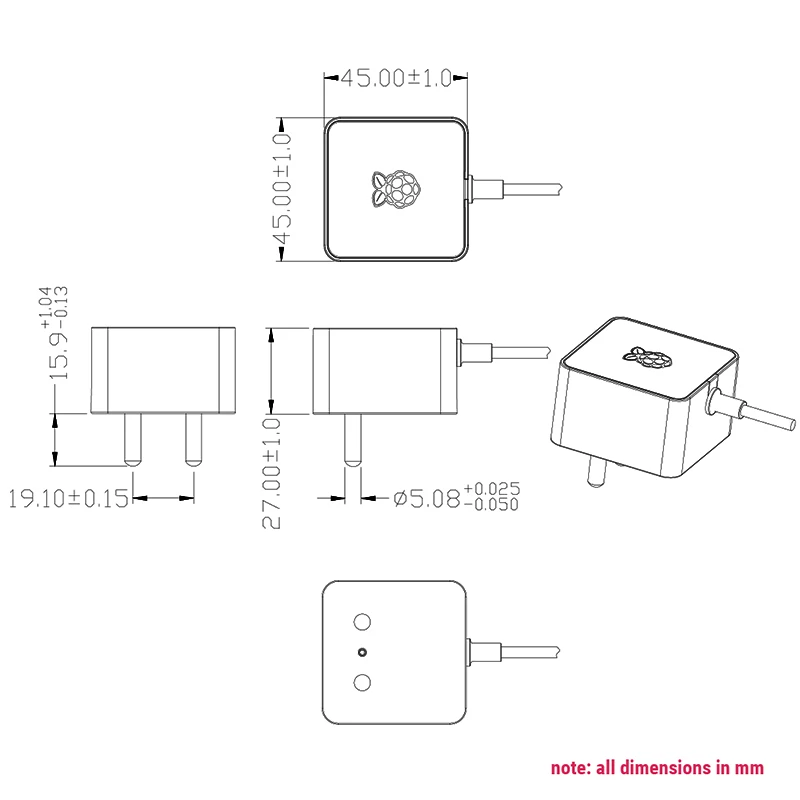 Raspberry Pi 12.5W Power Supply 5.1V 2.5A Micro USB Power Adapter 18AWG Cable for Raspberry Pi 3B+ 3B Zero 2 W EU US UK Plug