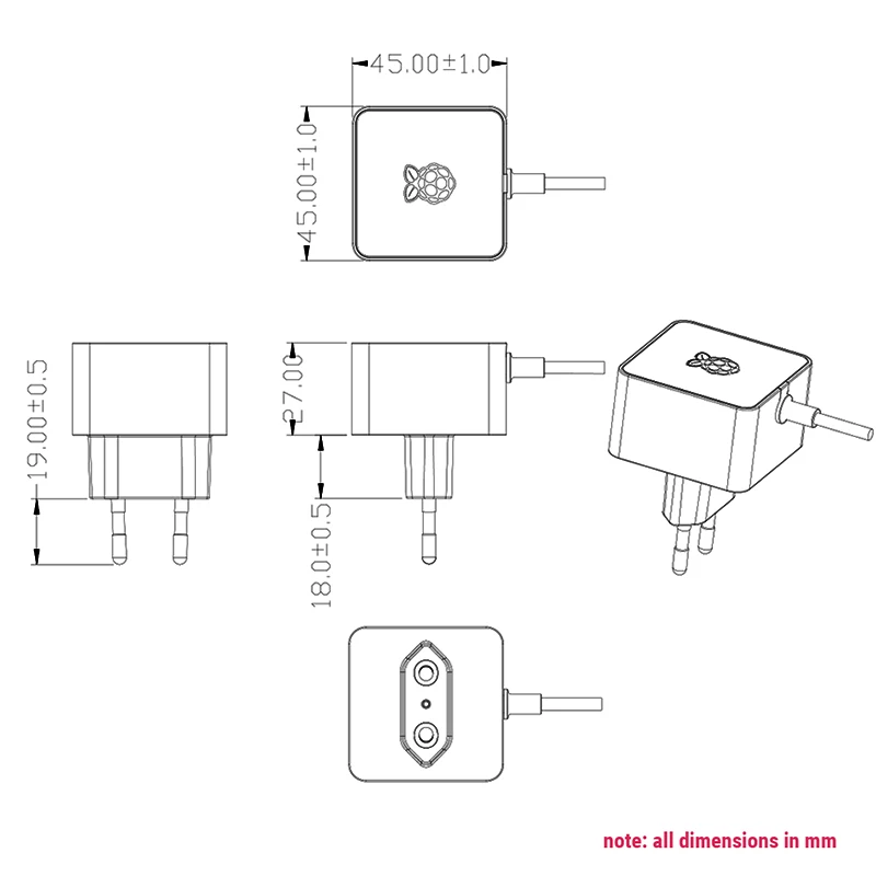 Raspberry Pi 12.5W Power Supply 5.1V 2.5A Micro USB Power Adapter 18AWG Cable for Raspberry Pi 3B+ 3B Zero 2 W EU US UK Plug