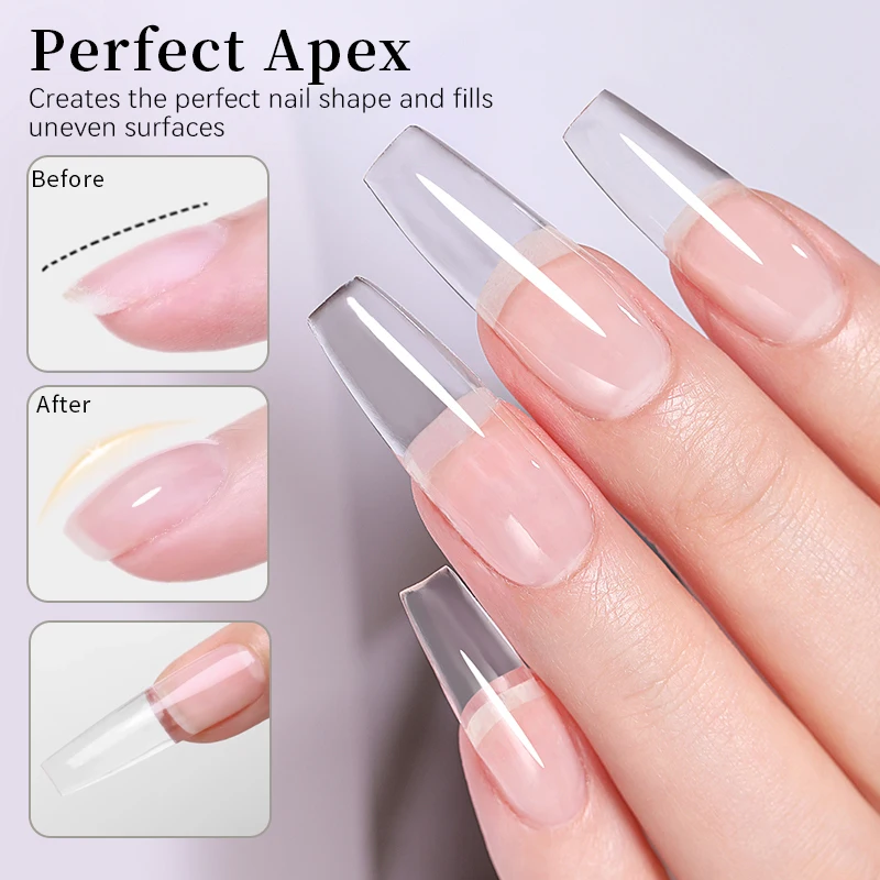 UR SUGAR 6 IN 1 Extension Nail Gel 15ML Clear Quick Builder Nail Gel Semi Permanent Self-leveling UV Construction Gel Soak Off