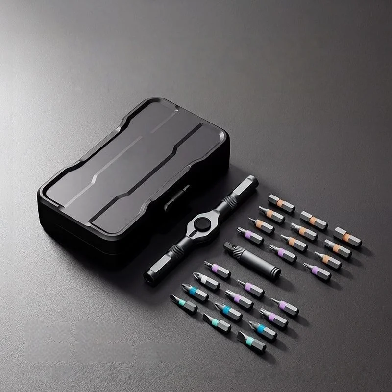 24-in-1 Magnetic Screwdriver Set, DIY Ratchet Driver Kit, Multi-Bit Portable Precision Repair Tool for Furniture, PC & Bicycle