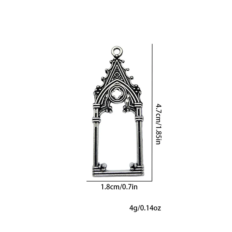 3pcs 47*18mm Gothic Vintage Hollow Out Castle Church Pendant Decorative DIY Accessories