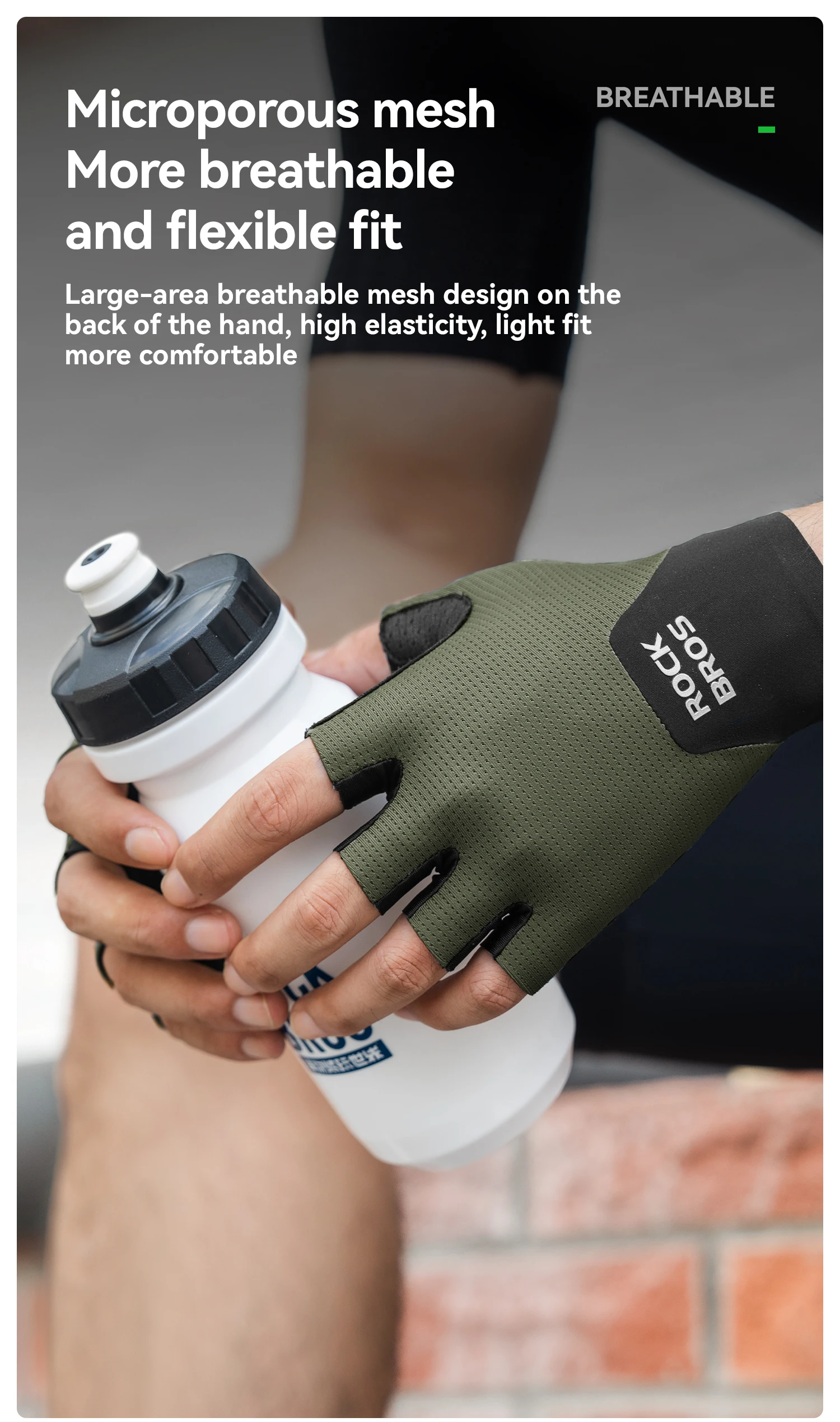 ROCKBROS Cycling Gloves Shock Absorption Bike Gloves Half Finger Seamless Breathable Bicycle Gloves With XRD Palm Pad Gloves