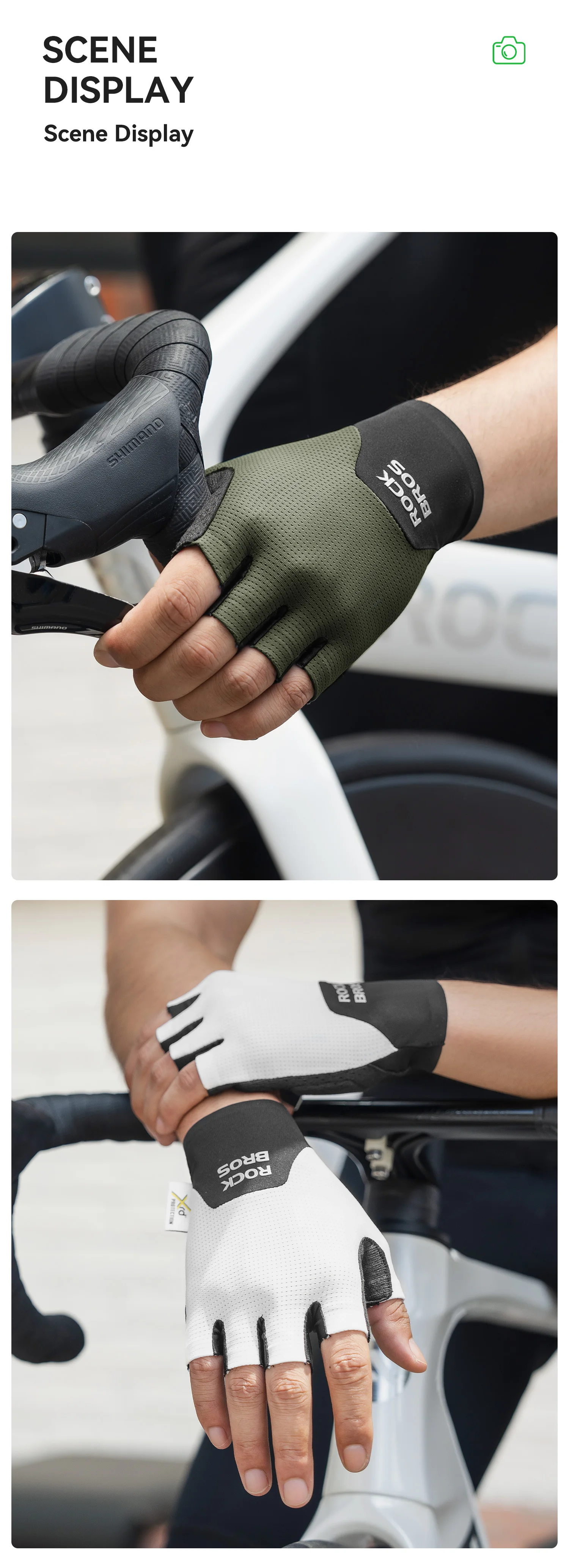ROCKBROS Cycling Gloves Shock Absorption Bike Gloves Half Finger Seamless Breathable Bicycle Gloves With XRD Palm Pad Gloves