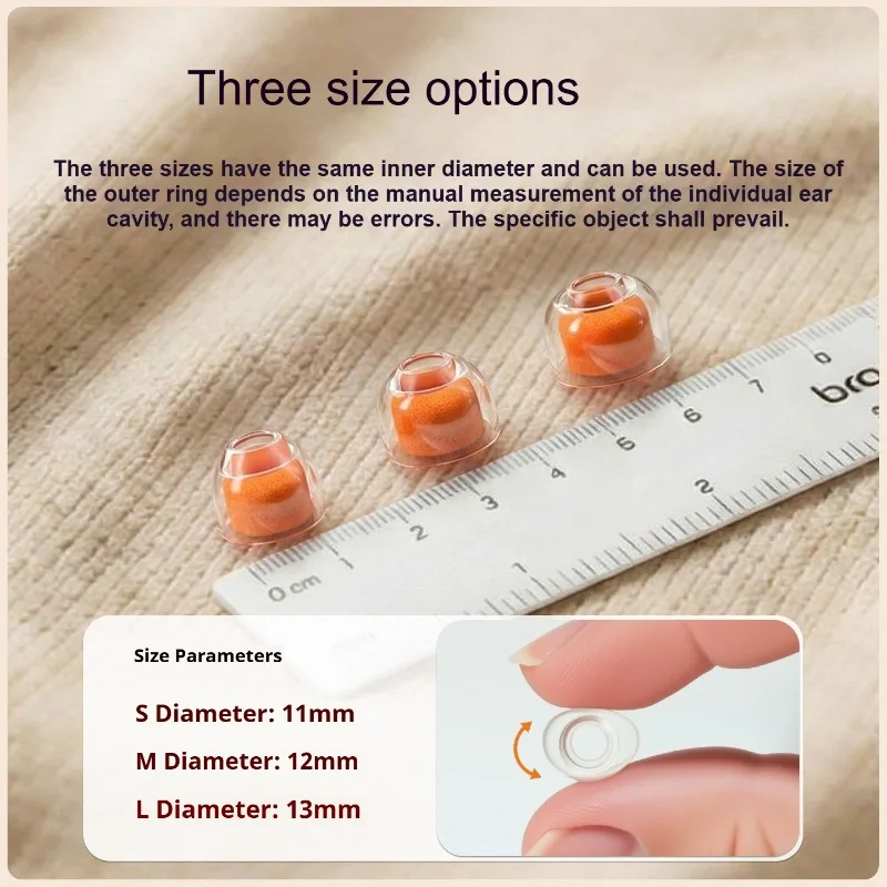Liquid Silicone Sponge Ear Tips For Sony WF-1000XM6 Headphones Earbuds Noise-Canceling Orange Accessories for XM5/XM4 Ear Plugs
