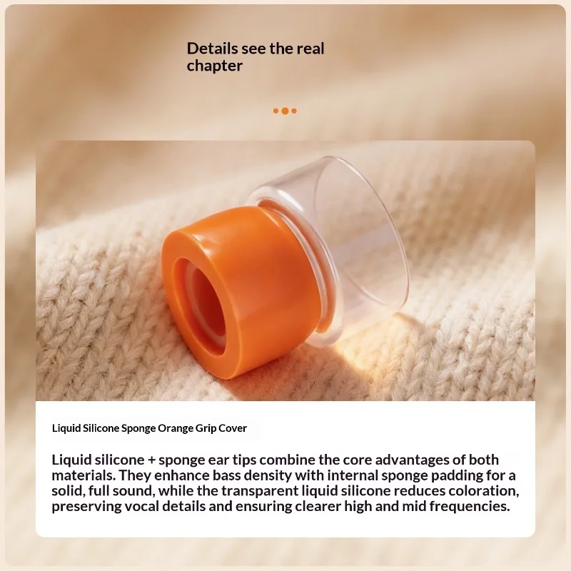 Liquid Silicone Sponge Ear Tips For Sony WF-1000XM6 Headphones Earbuds Noise-Canceling Orange Accessories for XM5/XM4 Ear Plugs