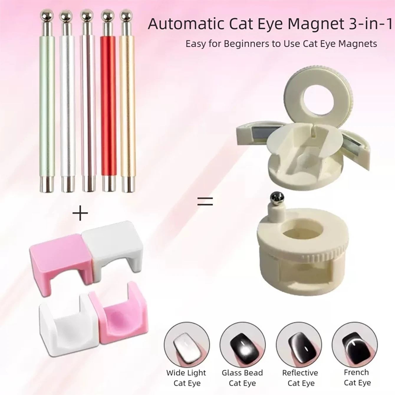 Upgraded Automatic Cat Eye Nail Tool New Multi-Functional Powerful Magnet for Attracting Wide-Beam French Manicure Nail Magnet