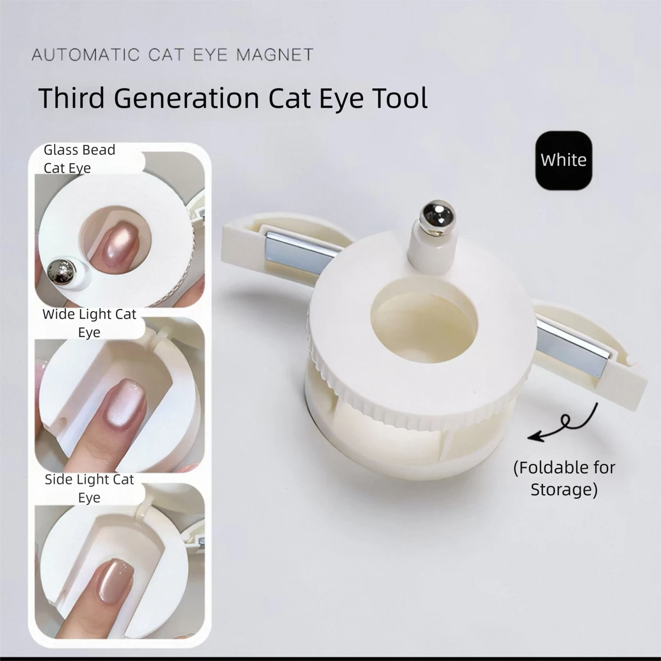 Upgraded Automatic Cat Eye Nail Tool New Multi-Functional Powerful Magnet for Attracting Wide-Beam French Manicure Nail Magnet