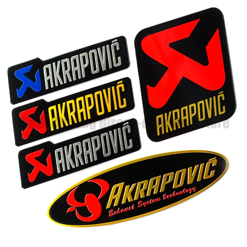 For Akrapovic Motorcycle Exhaust Pipe Stickers Metal Aluminum Emblem Decals Bike Muffler Logo Badge Motorbike Accessories
