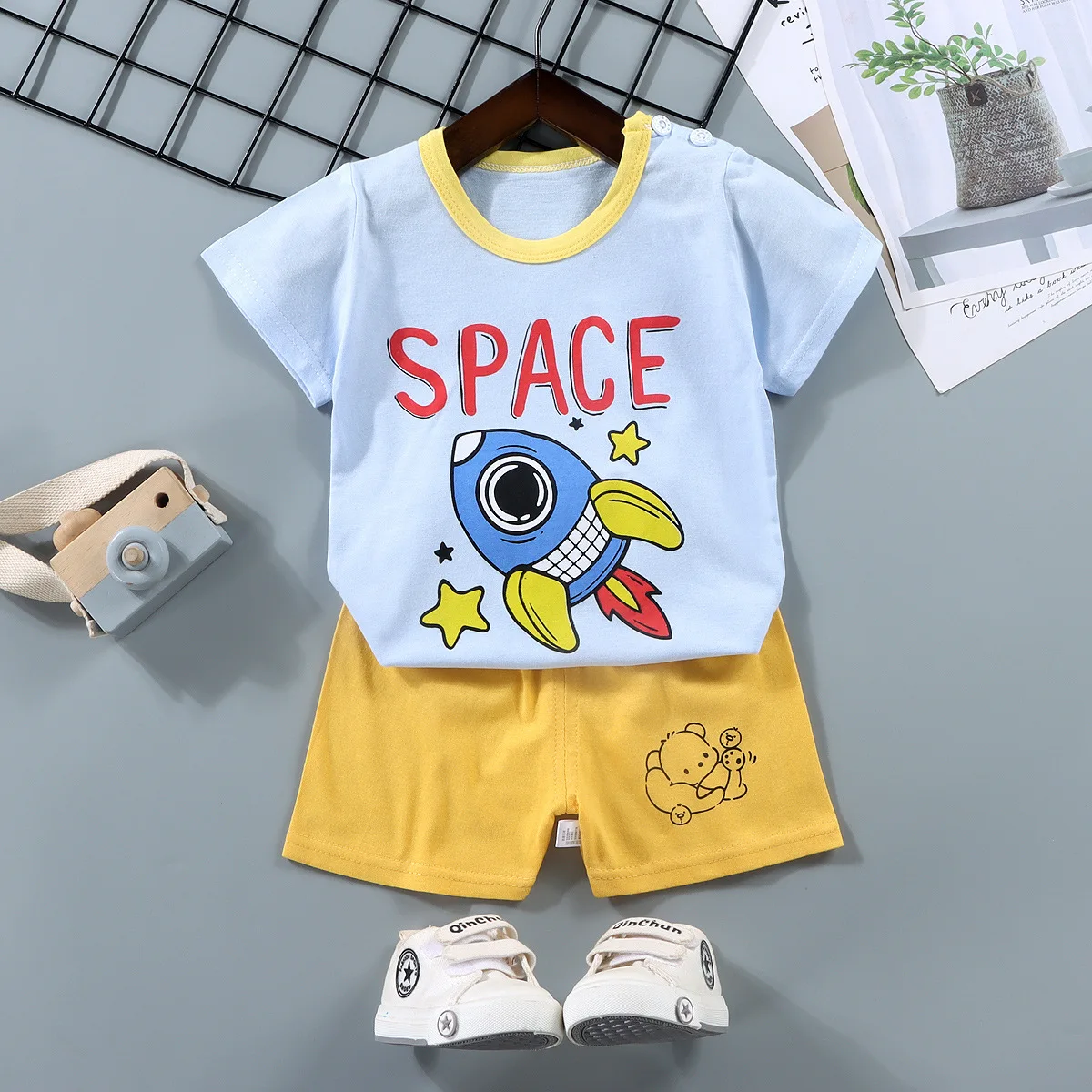 2PCS Mother Kids Clothes Children's Sets Boys Girl T-shirt Shorts Summer Cotton Short Sleeve Baby Children Clothing Toddler Suit